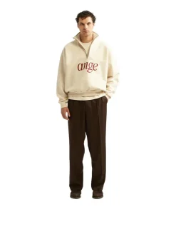 Ange Projects Zipped Roll Neck Sweater Oatmeal