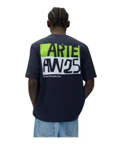 Arte Antwerp Cut Out Print T-Shirt Navy