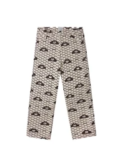 Arte Antwerp Hand Heart Print Pants Cream Brown