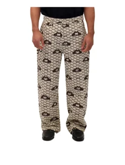 Arte Antwerp Hand Heart Print Pants Cream Brown