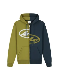Arte Antwerp Split Patch Zip Hoodie Green Navy