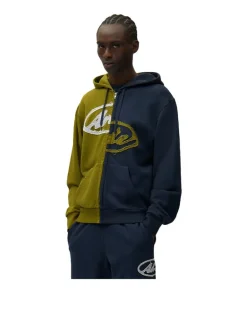 Arte Antwerp Split Patch Zip Hoodie Green Navy