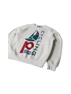 By Parra Sail Bike Crew Neck Sweatshirt Heather Grey