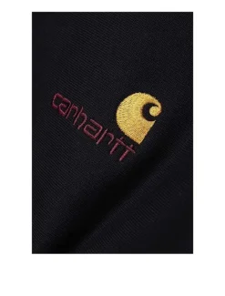 Carhartt WIP Half Zip American Script Sweat Black