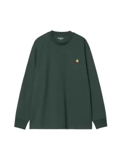 Carhartt WIP L/S American Script T-Shirt Kale Green