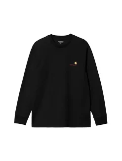 Carhartt WIP L/S American Script T-Shirt Black