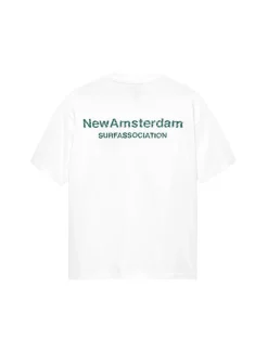 New Amsterdam Surf Association Logo Tee White Sea Green