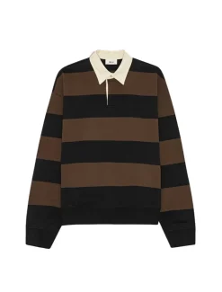 NN. 07 David Polo Sweatshirt Brown Stripe