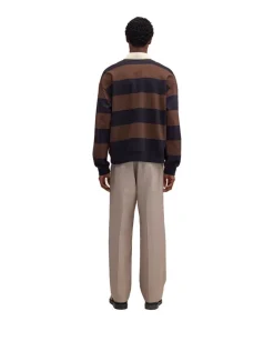 NN. 07 David Polo Sweatshirt Brown Stripe