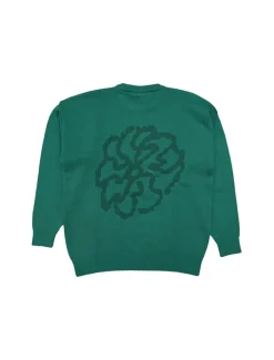 Nowadays Magazine Trippy Flower Crewneck Knitwear Dark Green