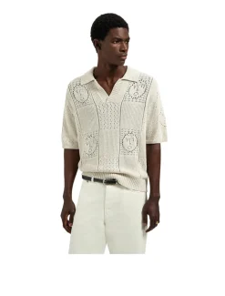 OLAF Face Logo Knit Polo Off White