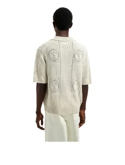 OLAF Face Logo Knit Polo Off White