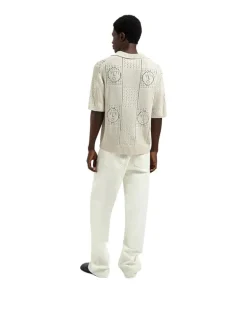 OLAF Face Logo Knit Polo Off White