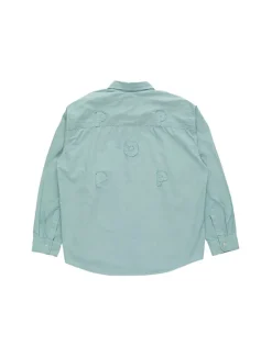 POP Trading Company Applique Logo Shirt Blue Haze