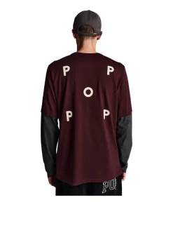 POP Trading Company Logo Sleeve T-shirt Fudge Charcoal Heather