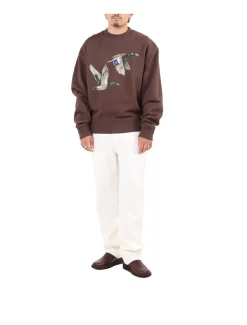 Sabbatical Ducks Crewneck Button Brown