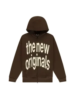 The New Originals Big Logo Zip Up Hoodie Acid Brown