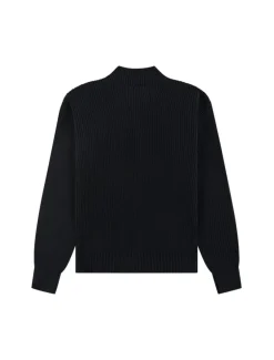 The New Originals Fisherman Rib Zip Up Sweater Black